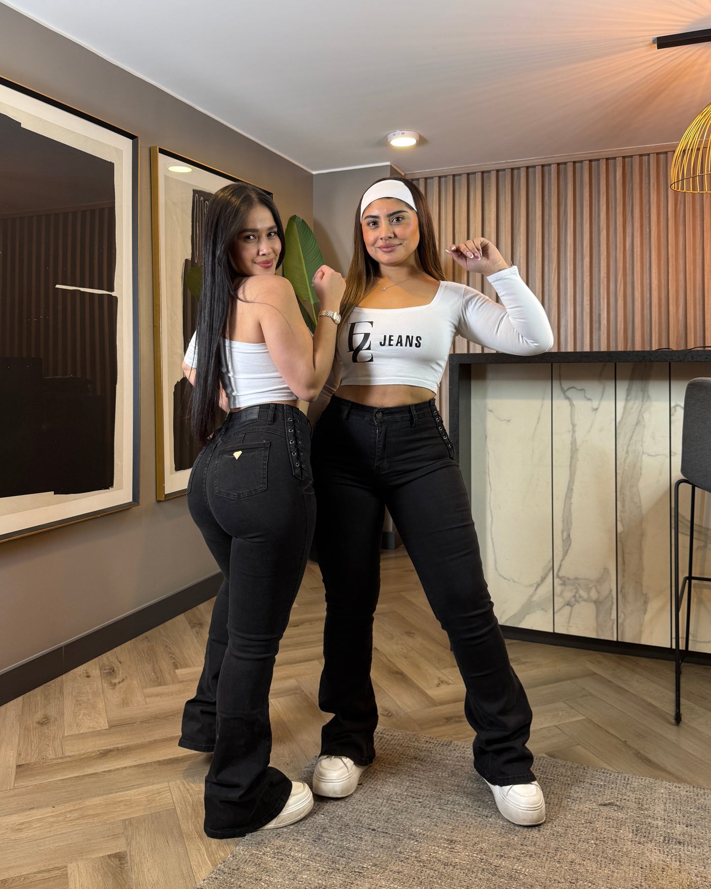 EZ5524 (F6) | Jeans Flare Trenzado Grafito Oscuro | EZ