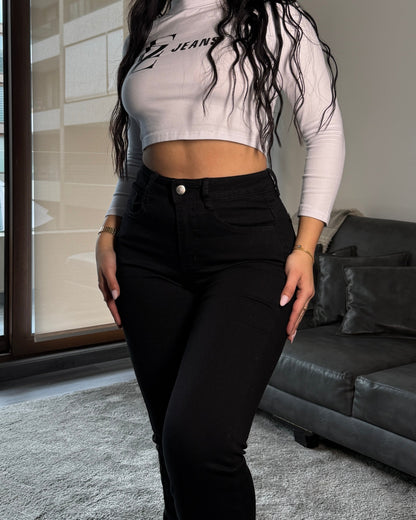 EZ5539 (J7) | Jeans Flare Negro | EZ