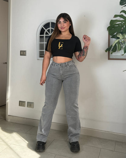 EZ5542 (S3) | Jeans Recto Brillos Gris | EZ