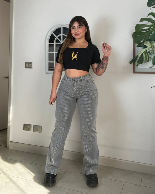 EZ5542 (S3) | Jeans Recto Brillos Gris | EZ