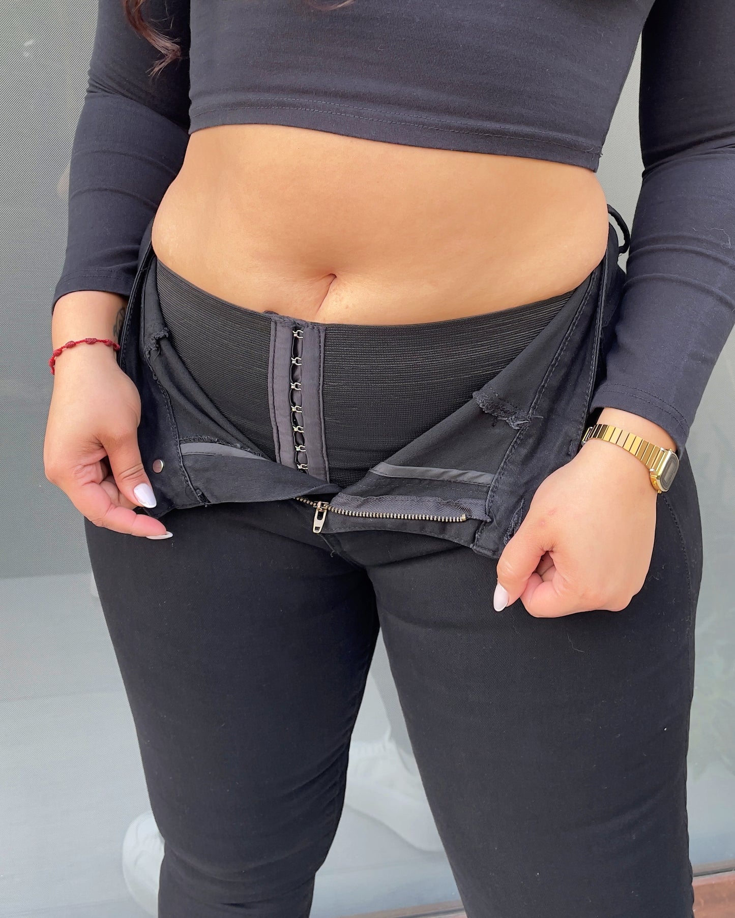 EZ5531 (I3) | Jeans Flare Faja Negro Horma Grande  | EZ