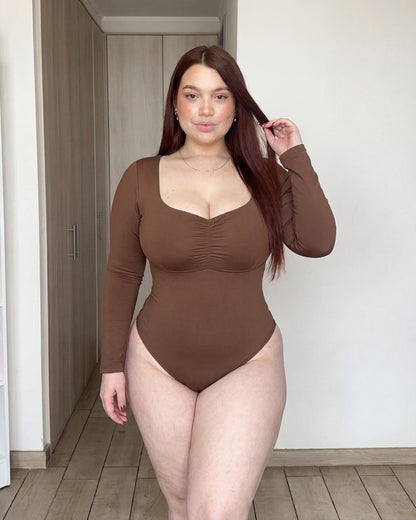 B06-Colaless | Body Modelador Busto Adaptable Manga Larga | EZ