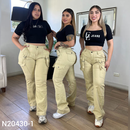 Jeans Cargo Beige | Modelo N20430-1 | Menina
