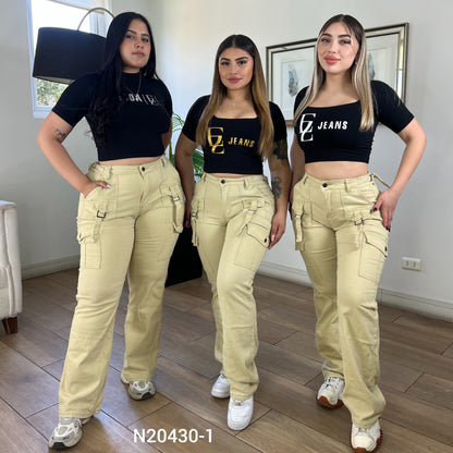 Jeans Cargo Beige | Modelo N20430-1 | Menina