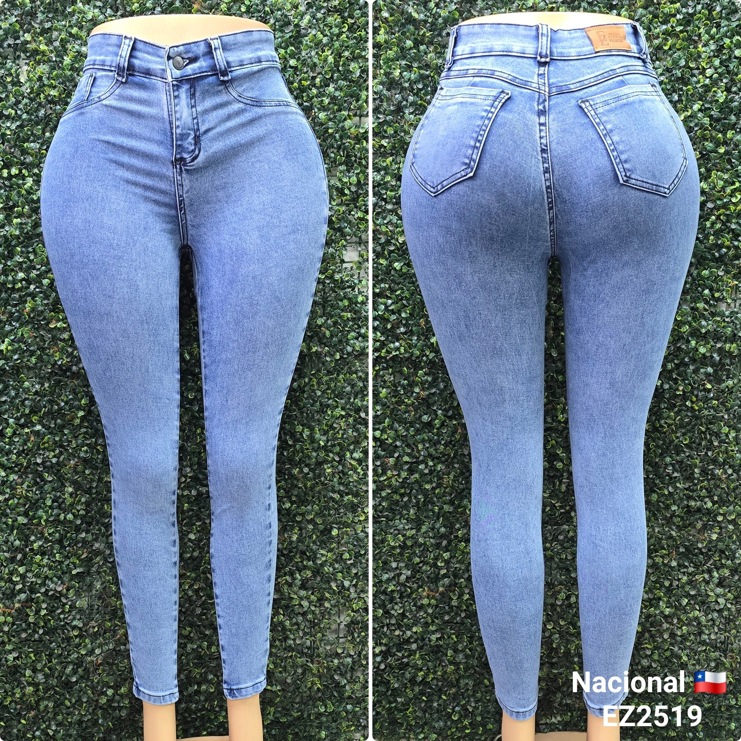 EZ2519 (S5) | Skinny Nacional Celeste Jaspeado | EZ