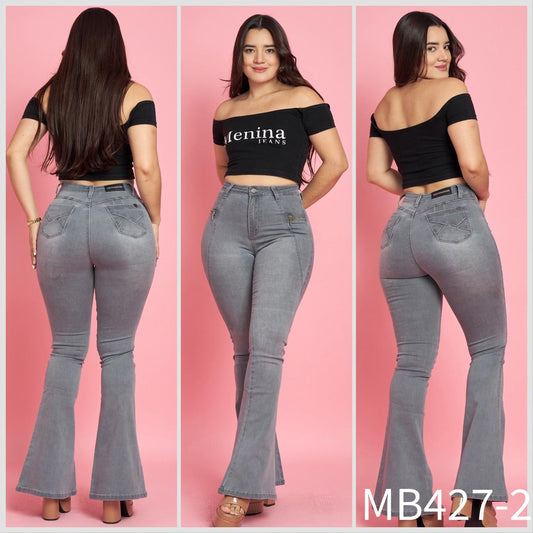 MB427-2 (D5) | Jeans Flare Azul Gris | Menina