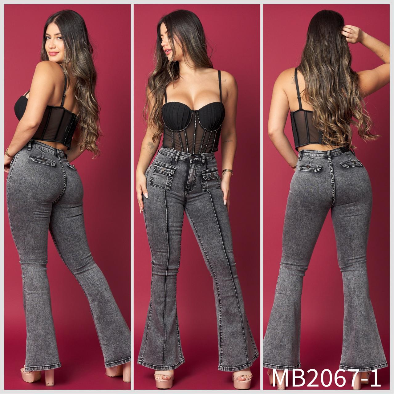 MB2067-1 (E7) | Flare Grafito Lineal Bolsillos Cuadrados | Menina