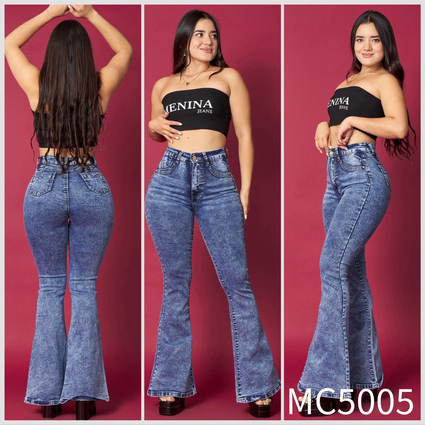 MC5005 (I1) | Flare Celeste Con Faja | Menina