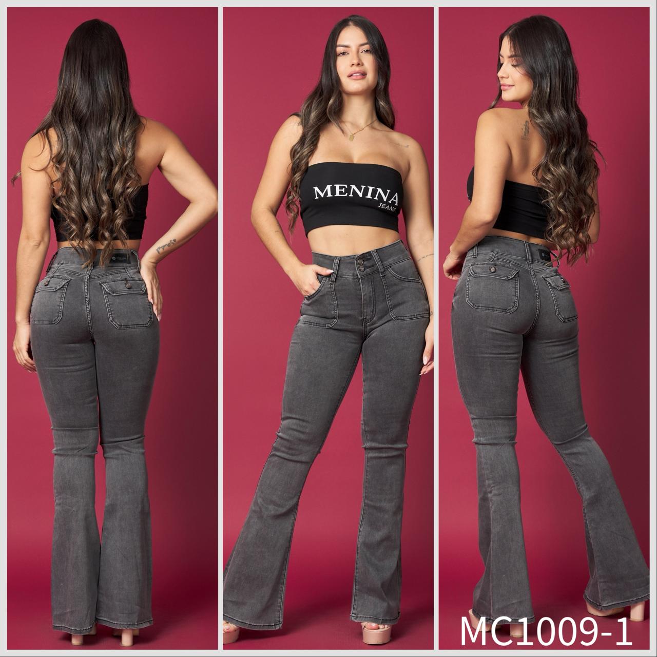 MC1009-1 (F6) | Flare Grafito Tapa Bolsillo Trasero | Menina