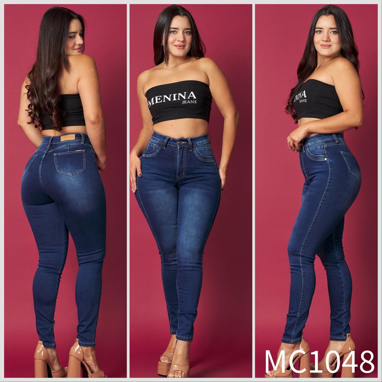 MC1048 (I4) | Skinny Azul Focalizado Con Faja | Menina