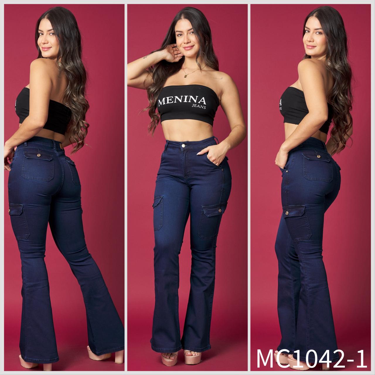 MC1042-1 (N2) | Flare Cargo Azul Oscuro | Menina