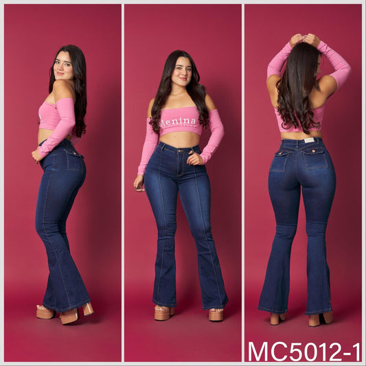 MC5012-1 (F5) | Flare Azul Focalizado Lineal Bolsillo Con Tapa | Menina