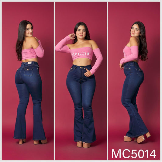 MC5014 (F2) | Flare Azul Oscuro Focalizado Bolsillo Con Tapa | Menina