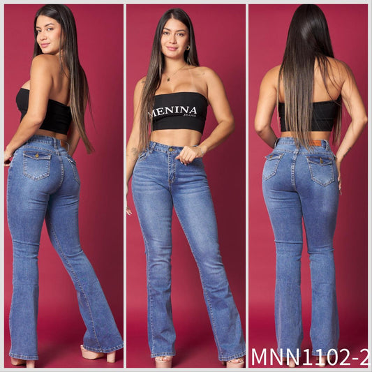 N1102-2 (F1) | Flare Azul Focalizado Bolsillo Con Tapa | Menina