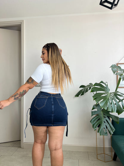 Falda Short Cargo Azul Nacional | Modelo EZ03 | EZ