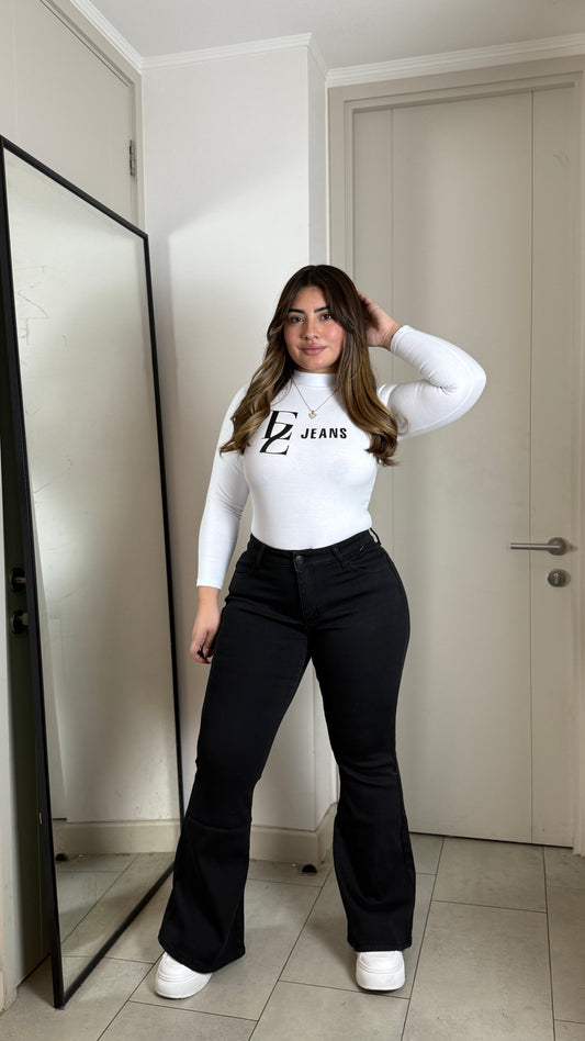 Jeans Flare Forrado Polar Negro | Modelo 20693 | EZ (O1)