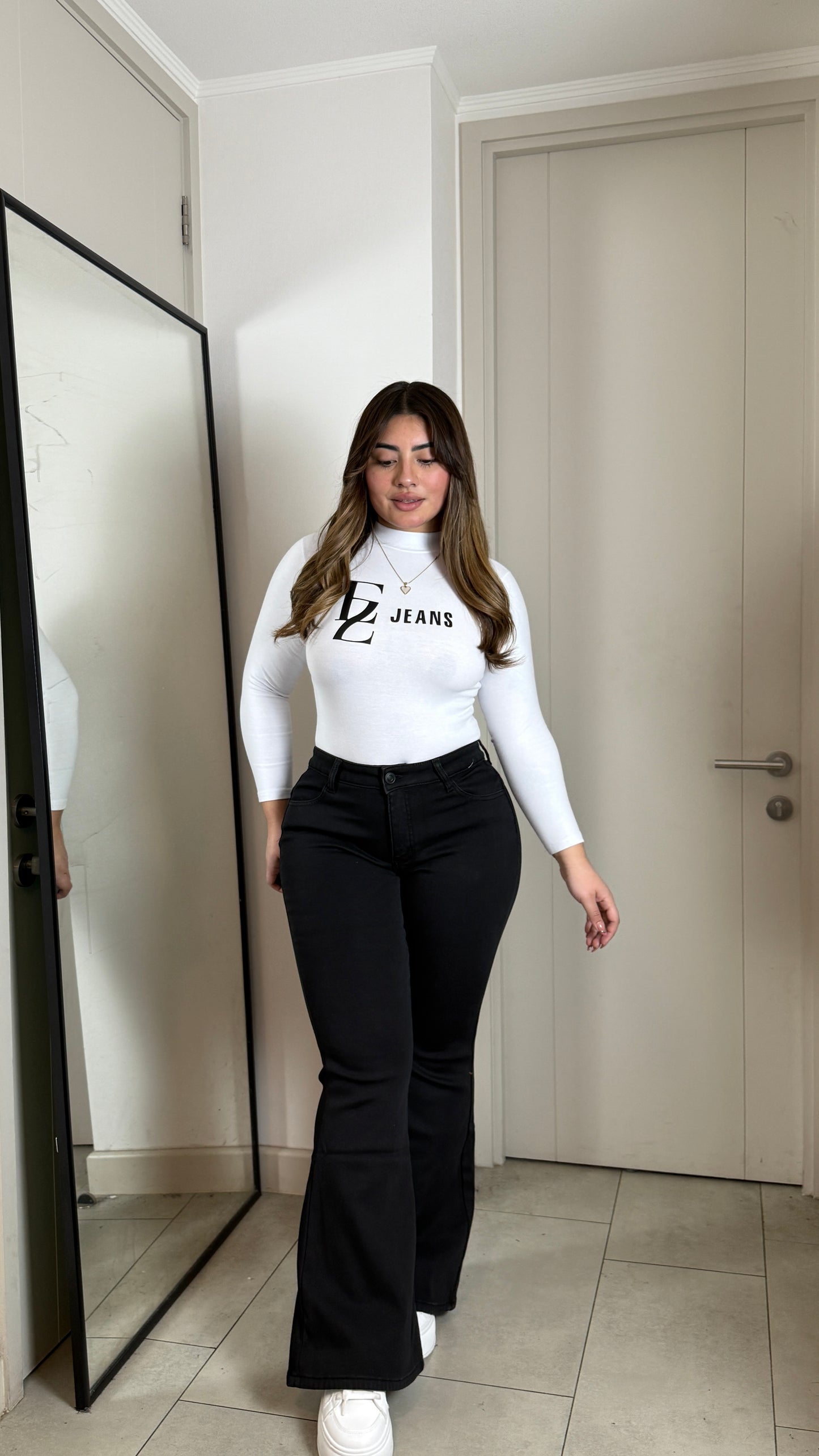Jeans Flare Forrado Polar Negro | Modelo 20693 | EZ (O1)