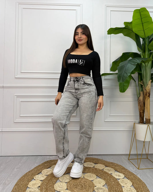 MB002 (N1) | Baggy Gris Jaspeado
