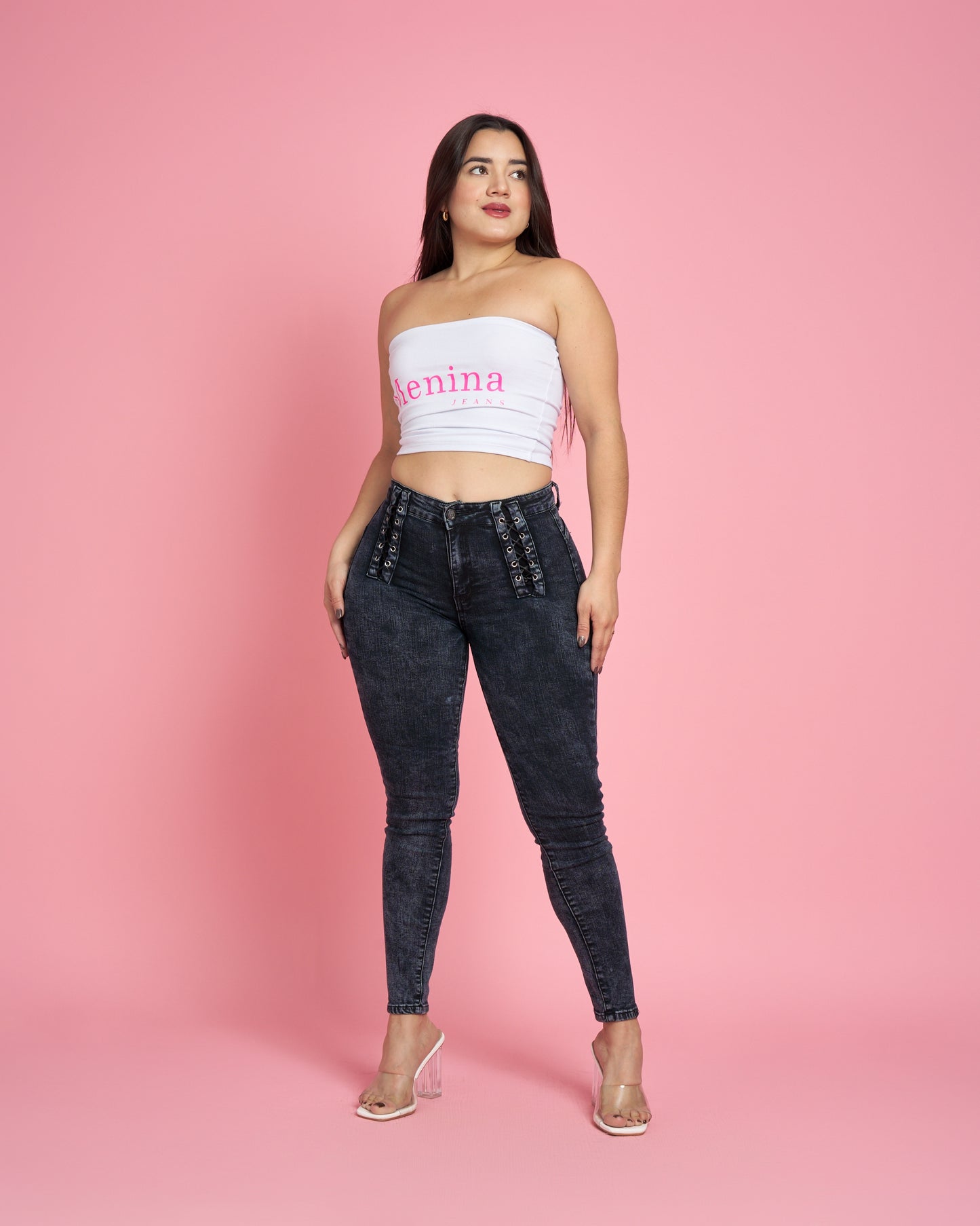 Modelo MB013-1 | Jeans Skinny Trenzado Jaspeado MICROPOLAR |Menina