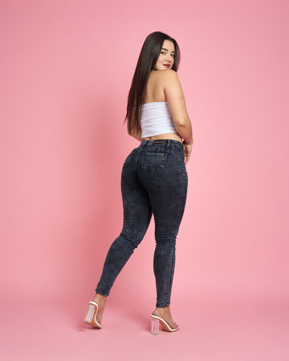 Modelo MB013-1 | Jeans Skinny Trenzado Jaspeado MICROPOLAR |Menina