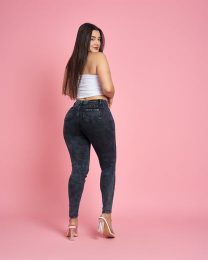 Modelo MB013-1 | Jeans Skinny Trenzado Jaspeado MICROPOLAR |Menina