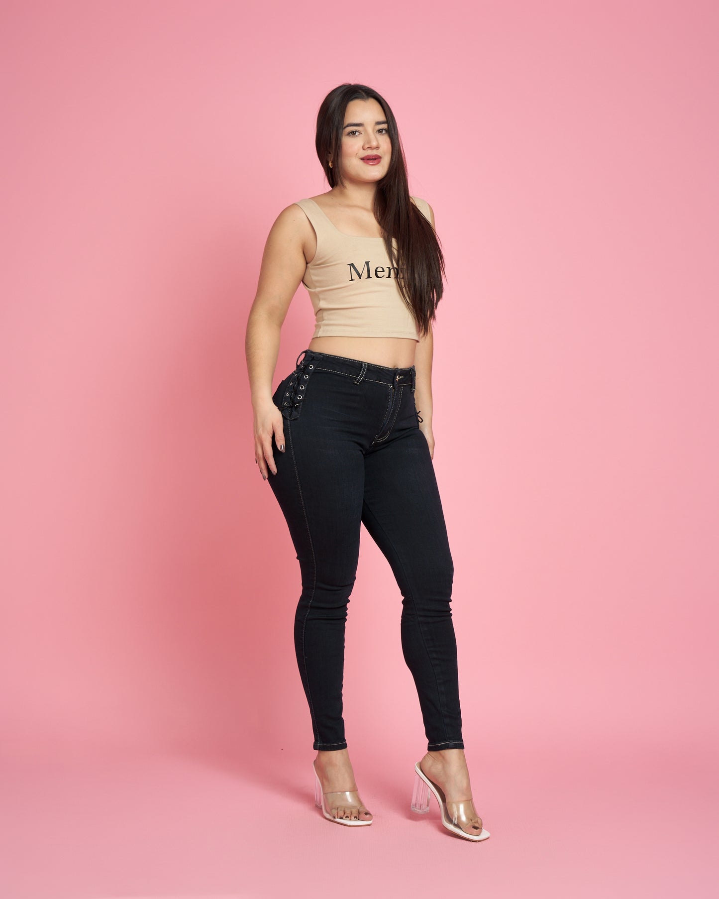 Jeans Skinny Trenzado Azul Marino MICROPOLAR | Modelo MB014  | Menina