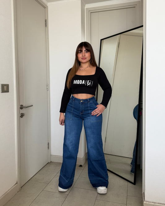 MB034 (E7) | Jeans Palazzo Azul | Menina
