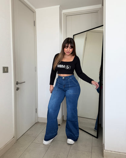 MB034 (E7) | Jeans Palazzo Azul | Menina