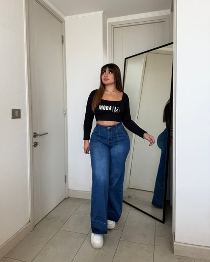MB034 (E7) | Jeans Palazzo Azul | Menina
