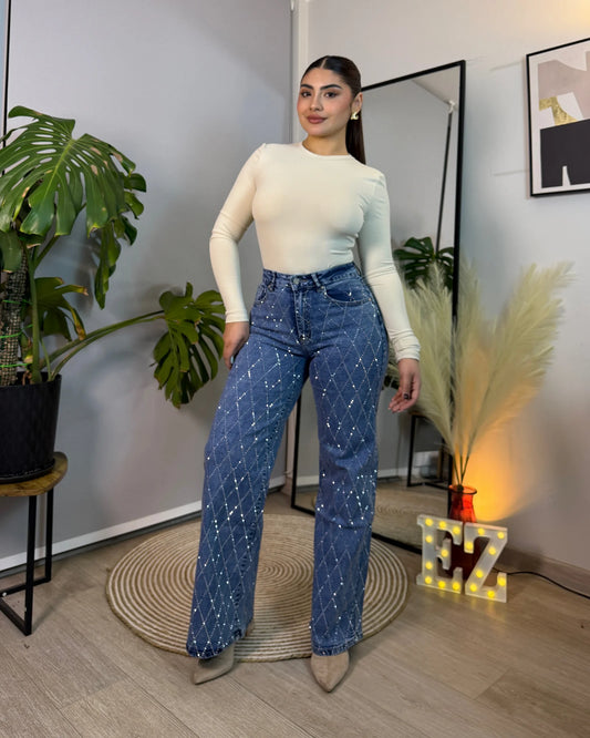 MB2054-2 (C4) | Wide Leg Azul Full Brillos | Menina