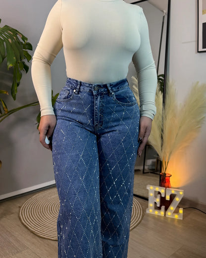 MB2054-2 (C4) | Wide Leg Azul Full Brillos | Menina