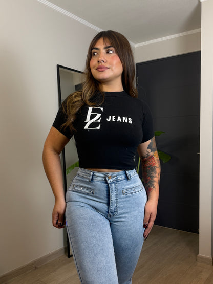 MB2065 (J5) | Flare Celeste Jaspeado Bolsillo Escondido | Menina