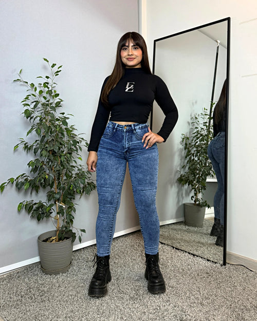 MB2120 | Skinny Faja Azul Jaspeado | Menina (BAJO)