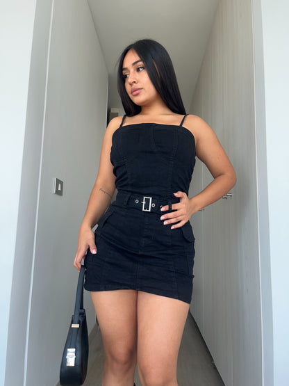 MB424-1 (K7) | Enterizo Falda Short Negrol | Menina