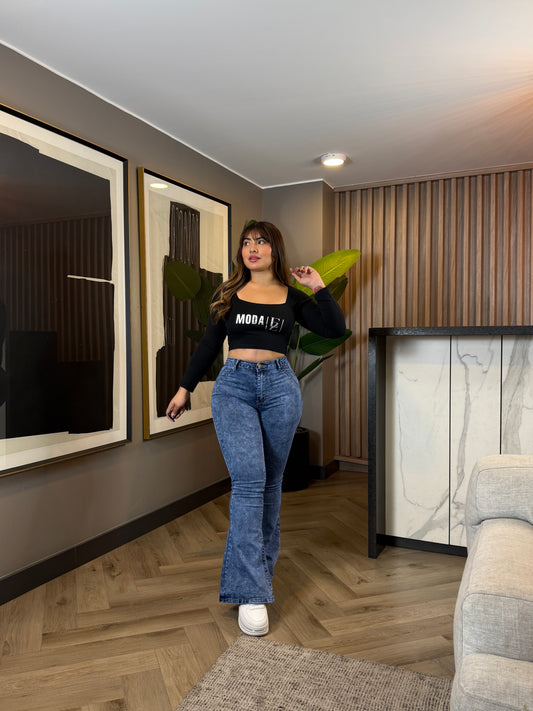 MB443 | Jeans Flare  Azul | Menina
