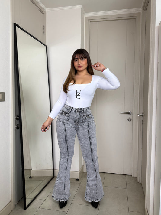 MB2070-3 () | Jeans Flare Gris | Menina