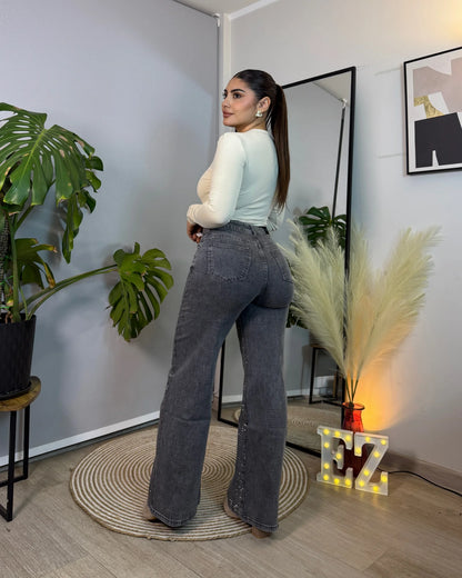 MB7031-3 (C2) | Wide Leg Gris Brillos |