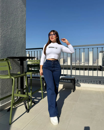 MC1031 (H7) | Jeans Wide Leg Azul | Menina