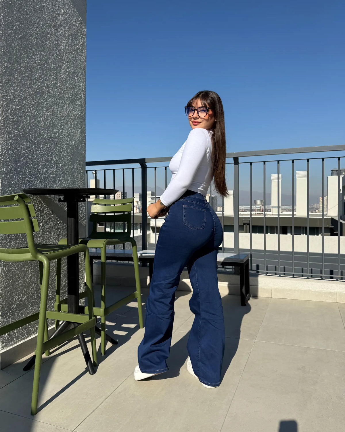 MC1031 (H7) | Jeans Wide Leg Azul | Menina