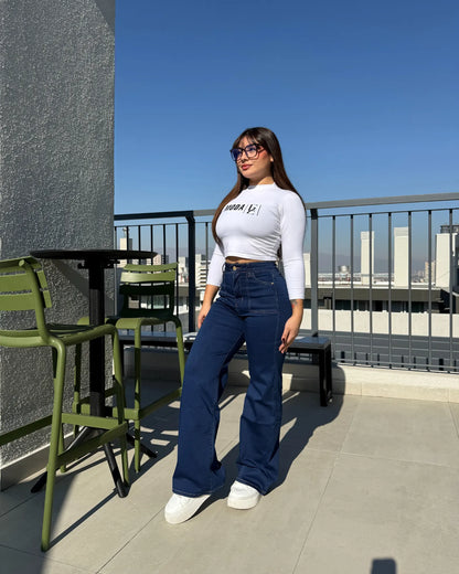 MC1031 (H7) | Jeans Wide Leg Azul | Menina