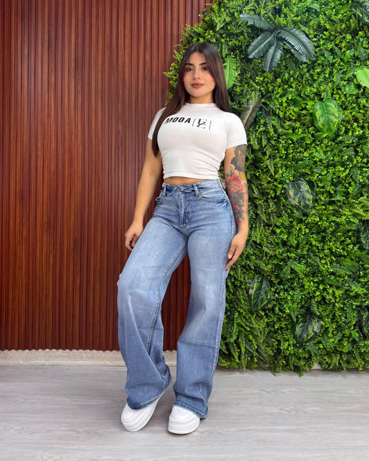 MC1083 (B2) | Wide Leg Azul Focalizado