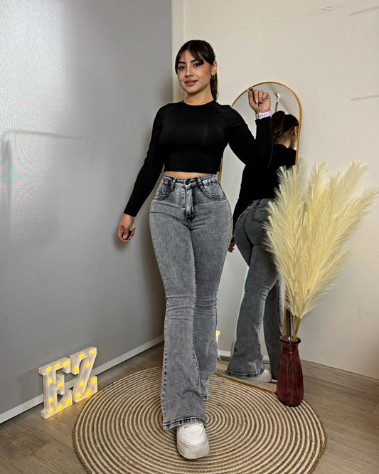 MC5005-1 (I6) | Flare Gris Con Faja | Menina