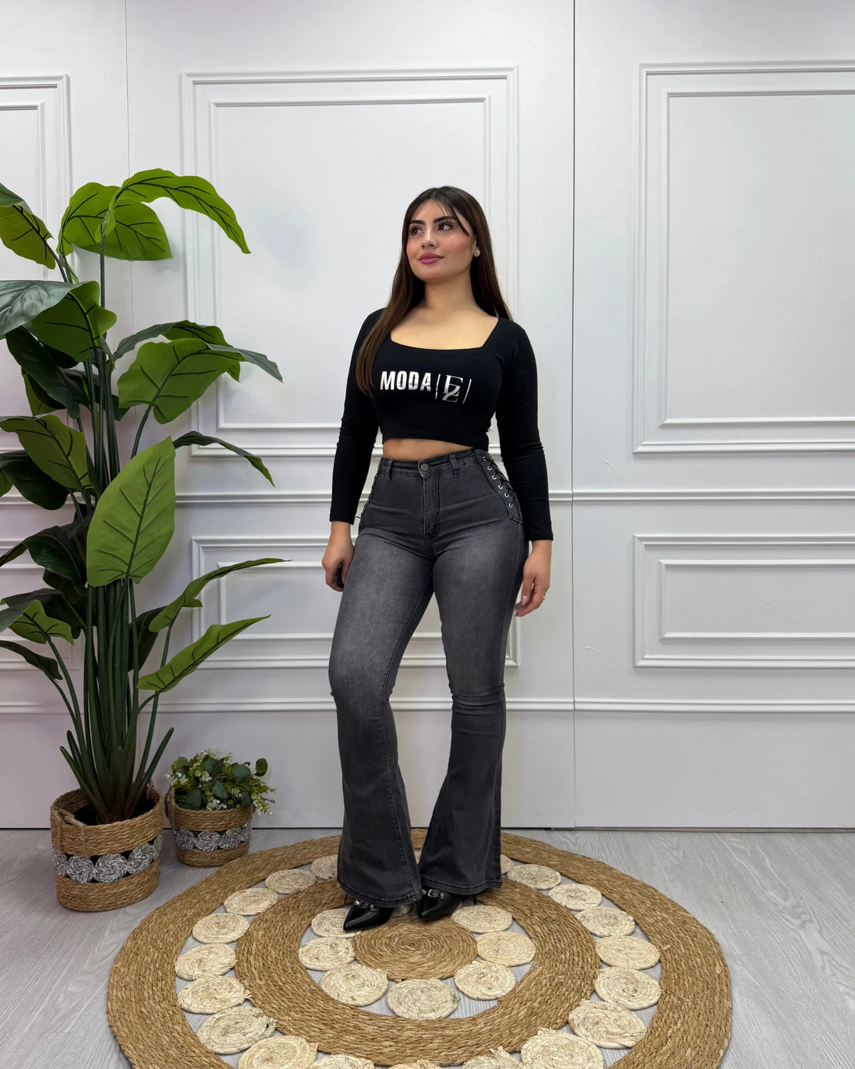 MC5007-1  | Flare Faja Trenzado Grafito Focalizado | Compra 1 Talla Más (ARRIBA)