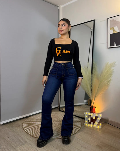 MC5009-1 (I4) | Flare Con Faja Azul Oscuro |
