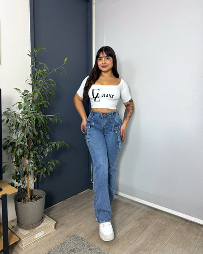 N1101-2 (F5) | Cargo Recto Ajuste Cintura | Menina