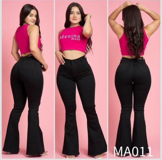 Jeans Flare negro  | Modelo A011 | Menina