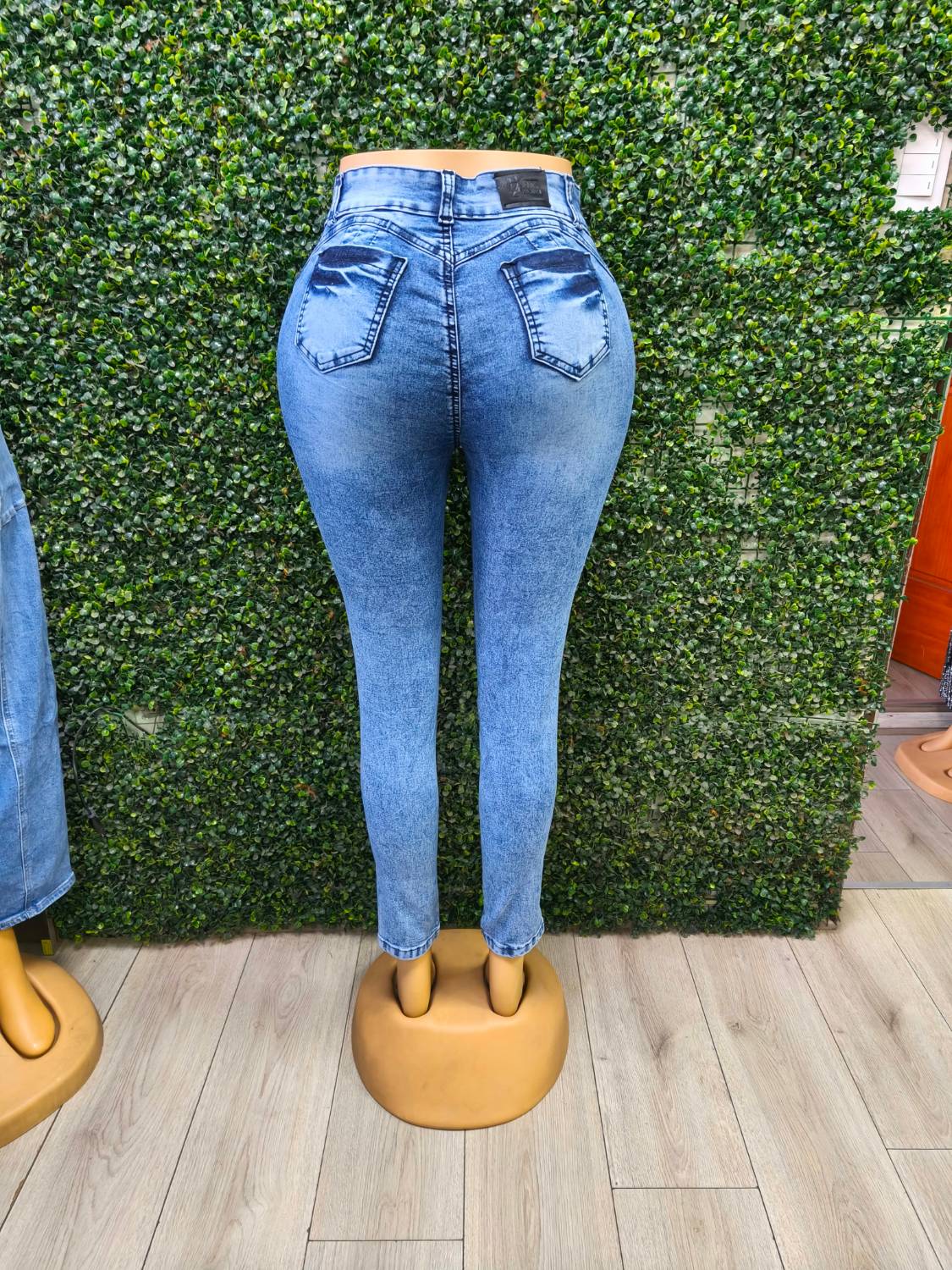 EZ2542 Skinny Nacional Celeste Jaspeado Ultra Push Up, vista trasera