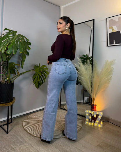 MB2051-1 | Wide Leg Celeste Brillos | Menina