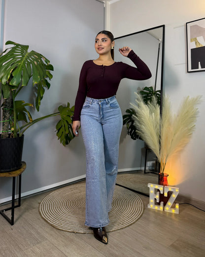MB2051-1 | Wide Leg Celeste Brillos | Menina