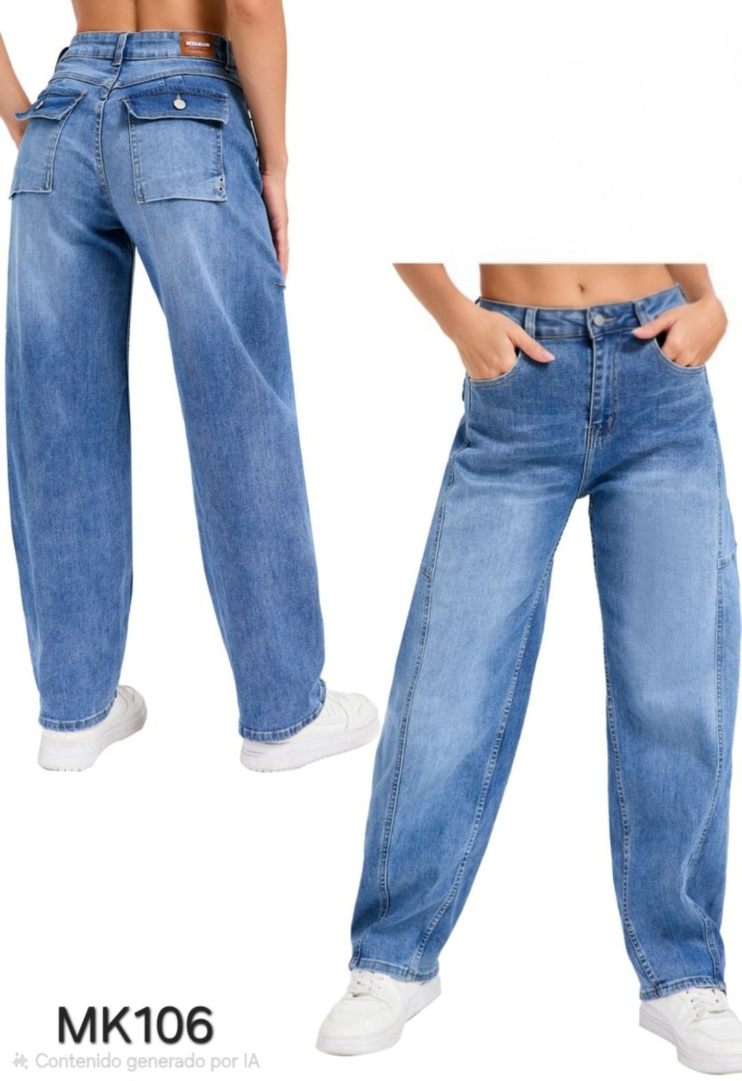 MK106 (M3) | Baggy Azul Bolsillo Con Tapa